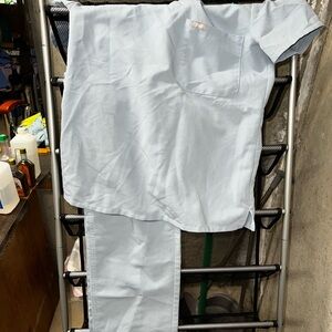 Figs xs in top and bottom light blue matching set. Straight leg pants